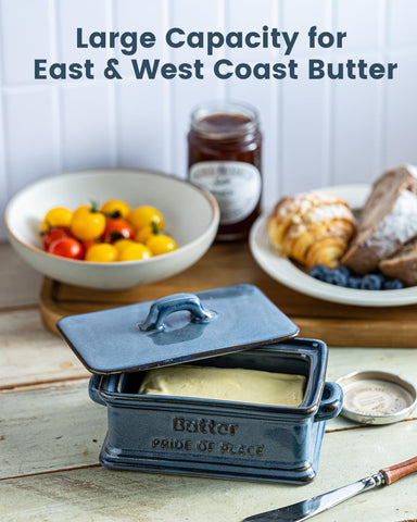 Zoeeker butter dish with dual handles provides stable, mess-free handling.