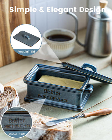 Zoeeker large-capacity butter keeper holds most brands for easy spreading.