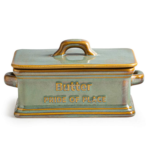 Zoeeker butter dish with lid keeps butter fresh on the counter.