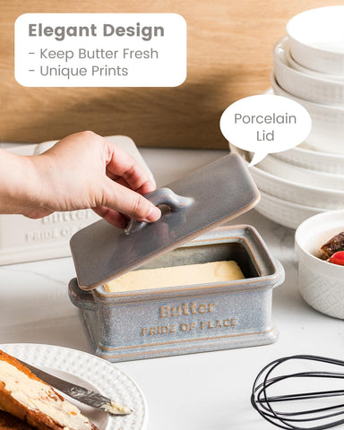 Zoeeker butter lid seals freshness while you serve at gatherings.