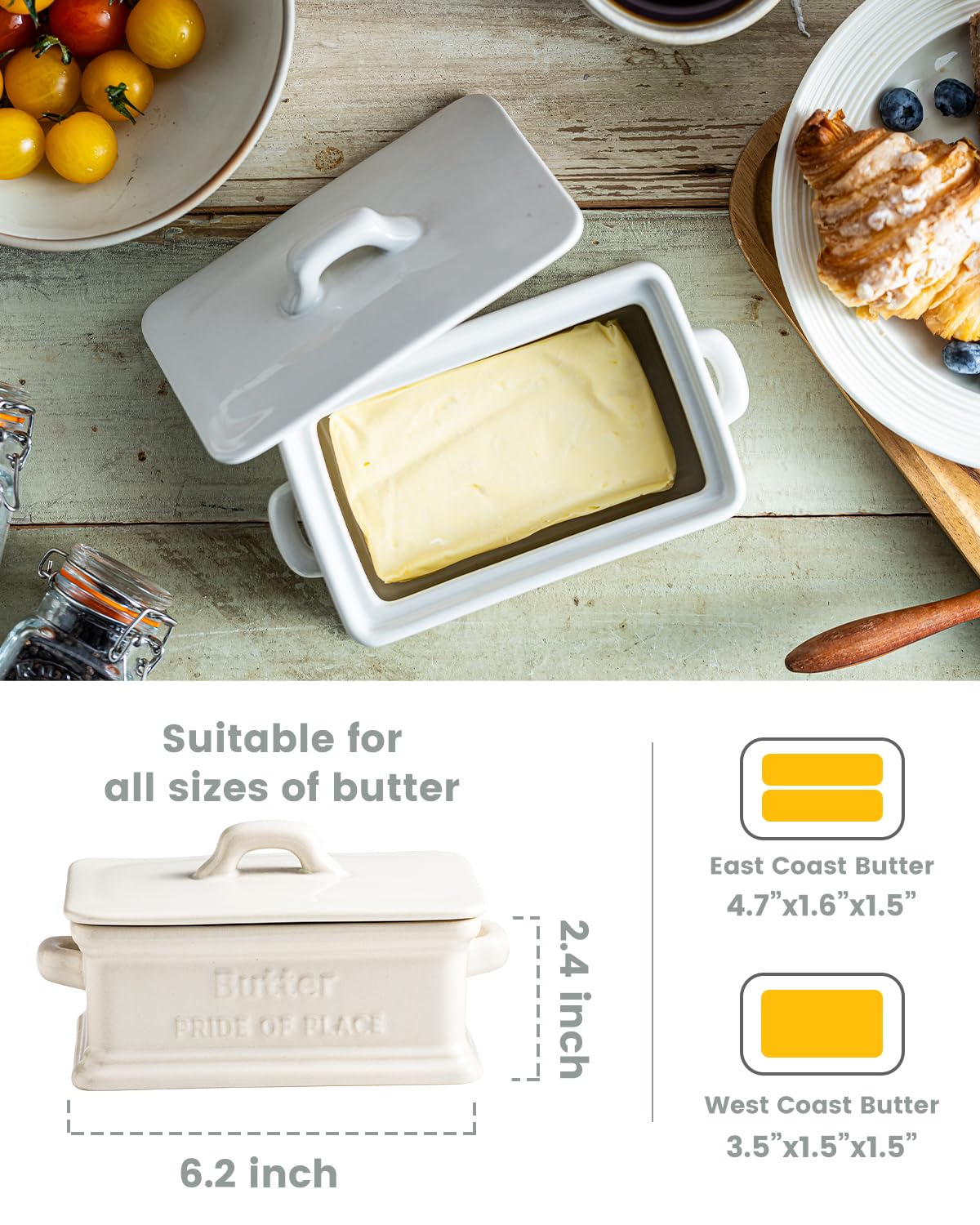 Zoeeker ceramic butter keeper showcases elegant design for modern kitchens