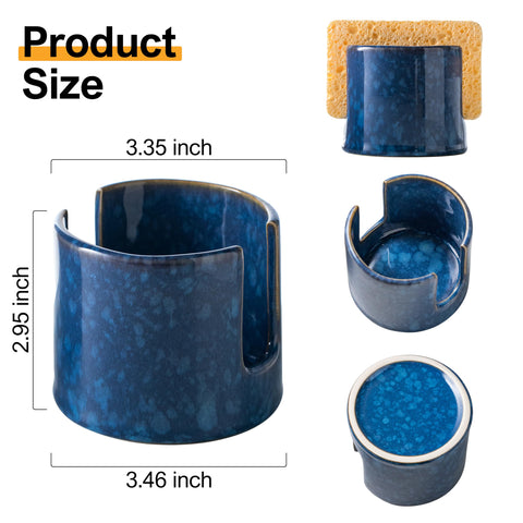 Zoeeker ceramic sponge rack fits soaps and scrubbers neatly.
