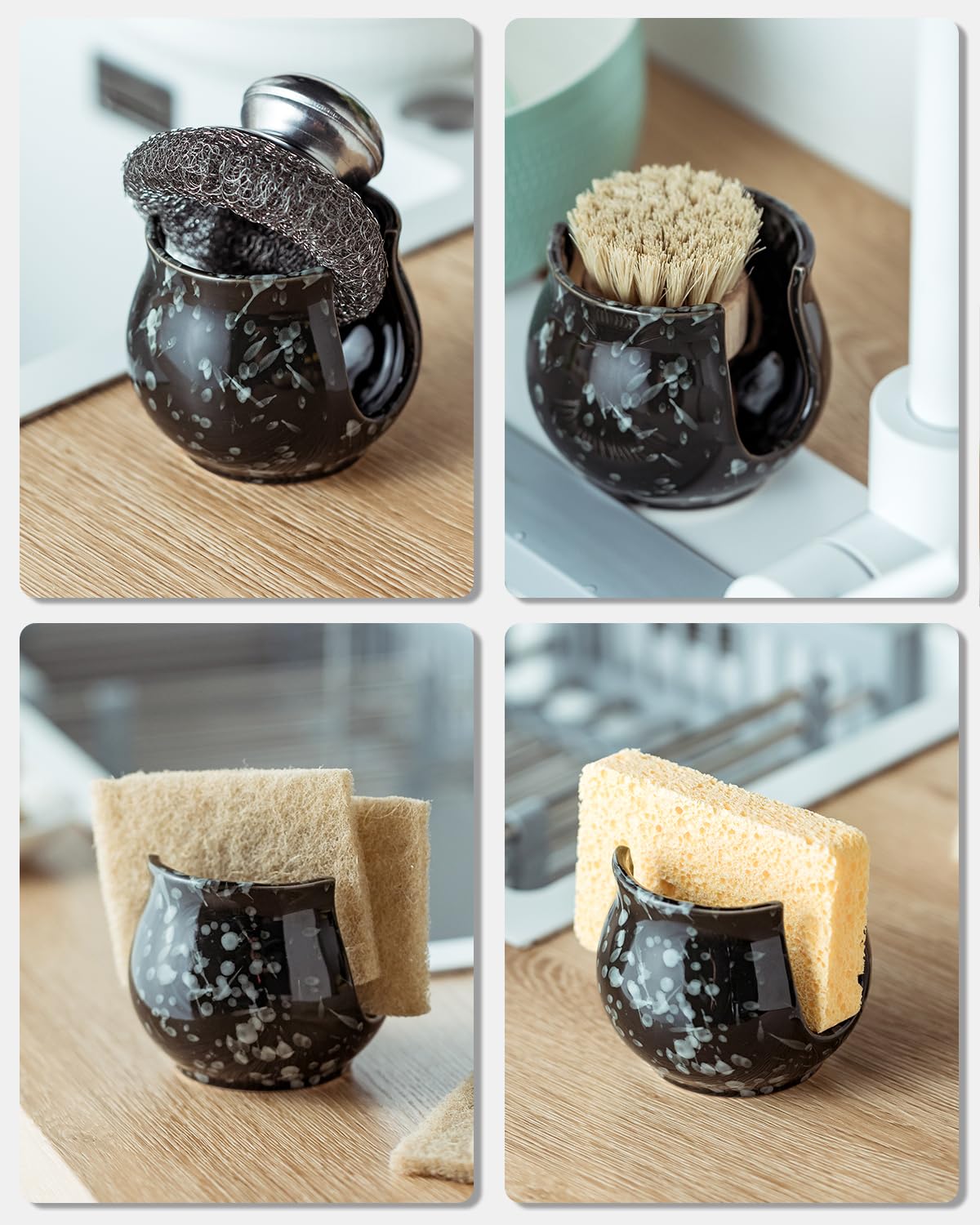 Zoeeker ceramic sponge tray helps keep counters neat and clean