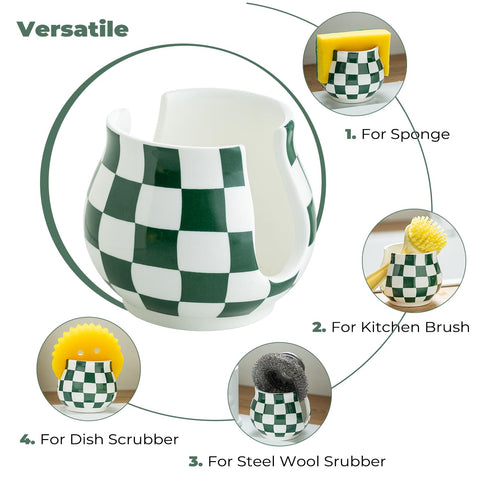 Zoeeker compact sponge holder fits small sponges and scrubbers.