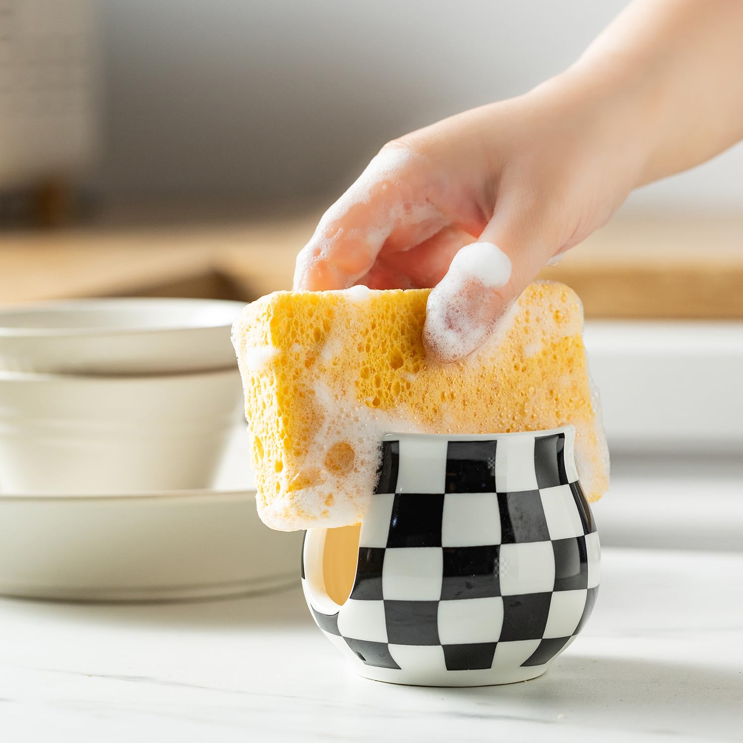Zoeeker Scrubber and Soap Storage keeps utensils organized and accessible