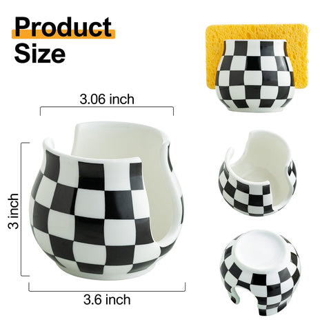Zoeeker Sink Organizer in black and white design to tidy the sink area