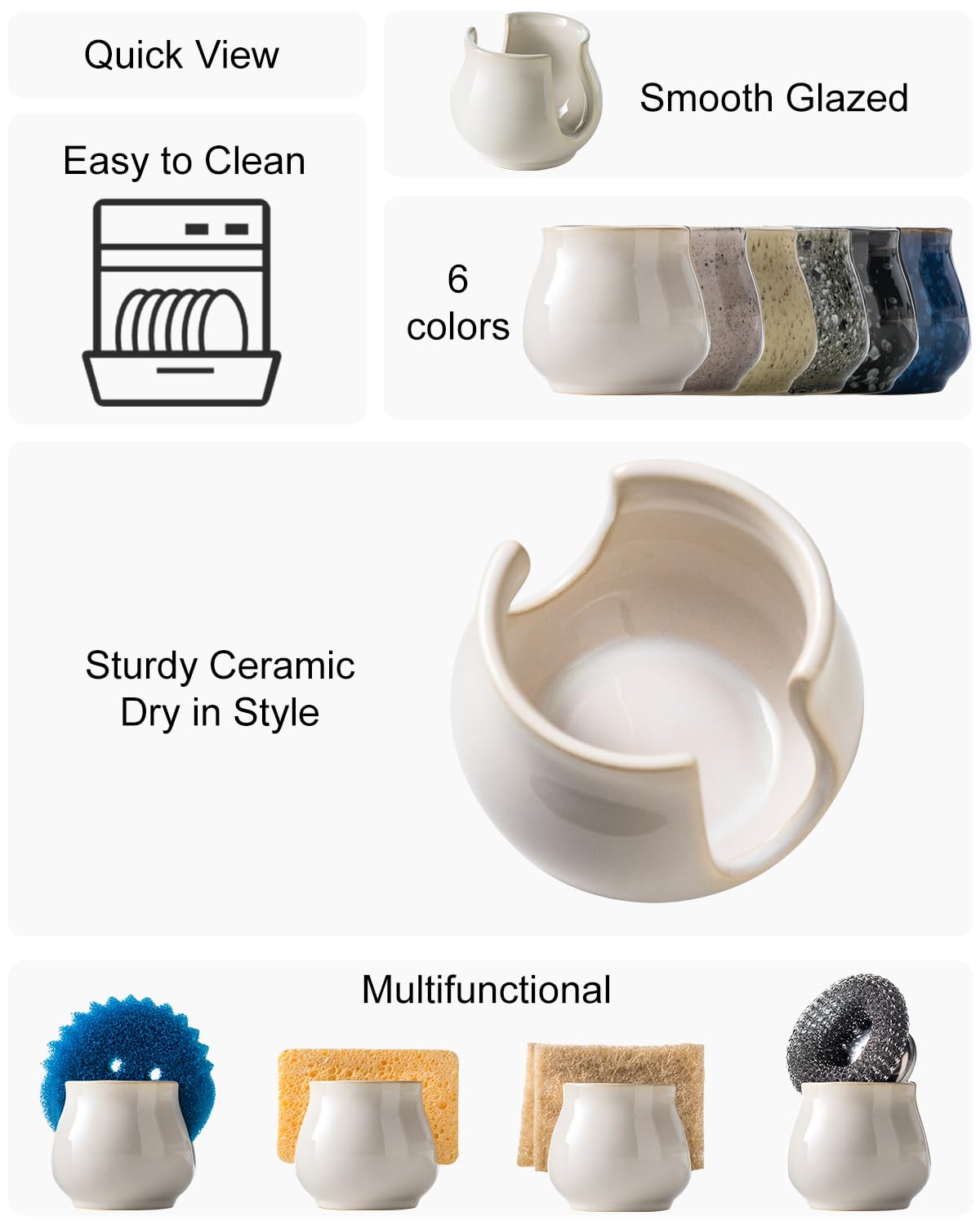 Zoeeker sink organizer with dish brush storage enhances kitchen organization.