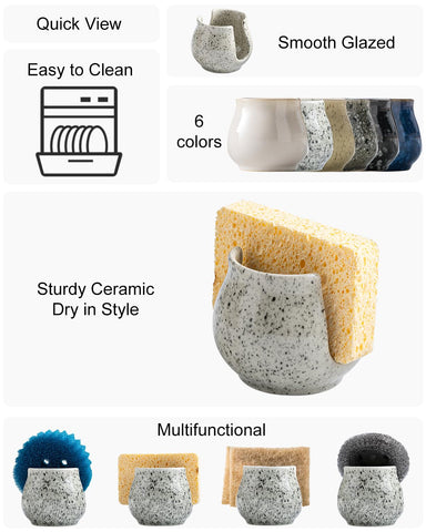 Zoeeker sponge rack holds dish brushes securely, adding farmhouse charm to your sink area.