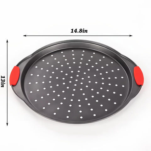 ZOEHROWS 2-pack non-stick pizza pans for easy release and quick cleanup.