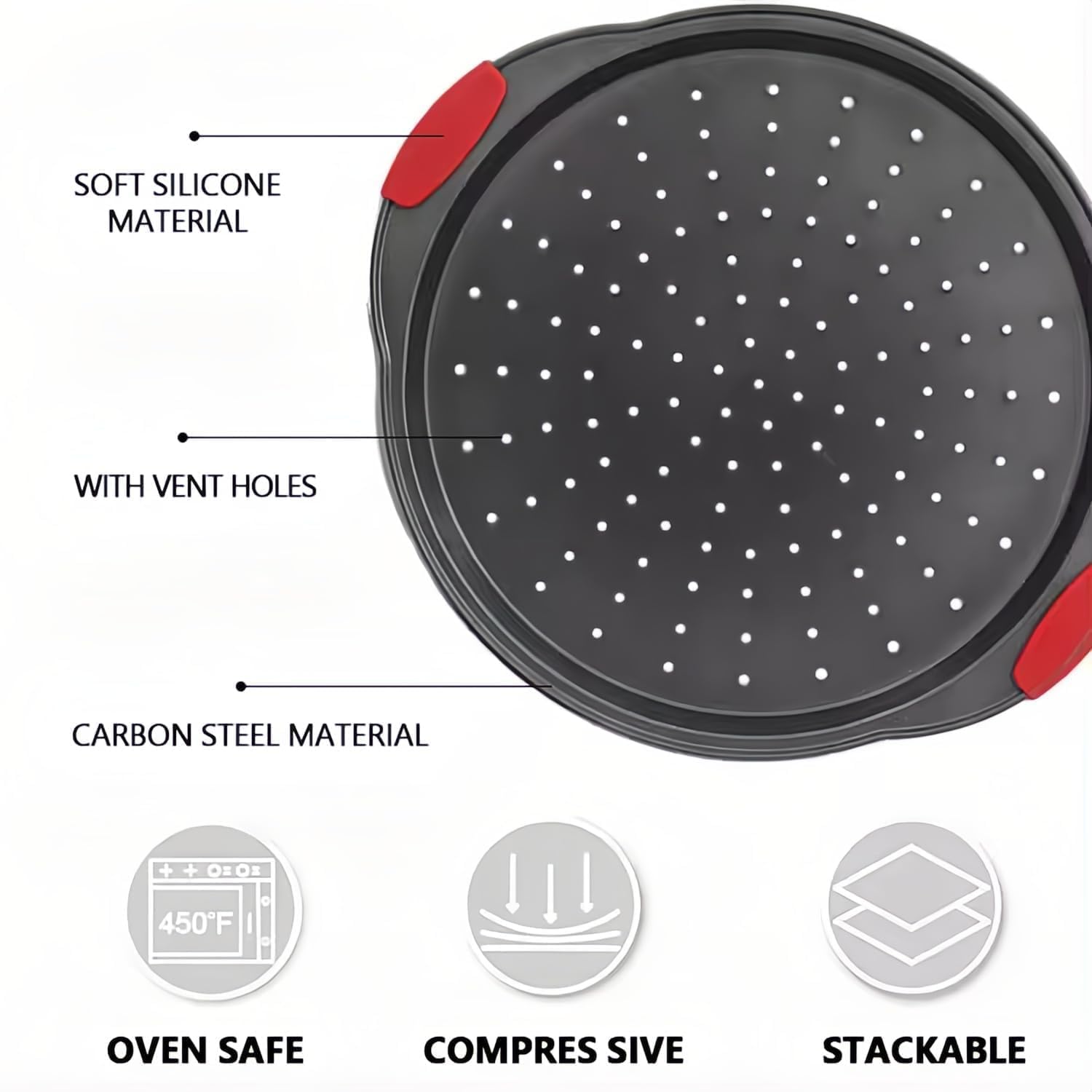 ZOEHROWS round pan with cooling holes promotes even air circulation.
