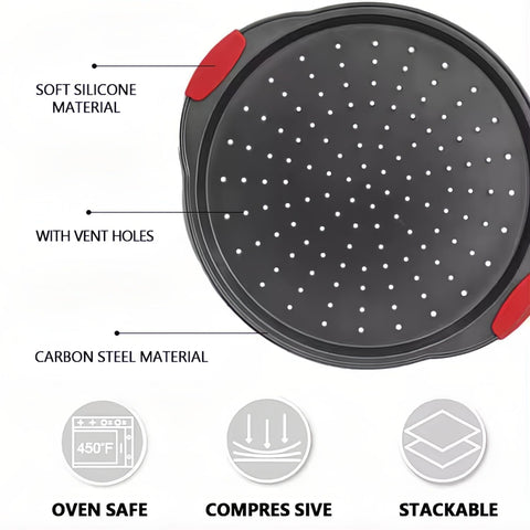 ZOEHROWS round pan with cooling holes promotes even air circulation.