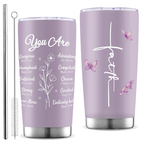 Zoiiwa You Are 20oz tumbler with lid keeps beverages hot on the go.