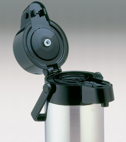 Close-up of Zojirushi Air Pot stainless steel construction for durability