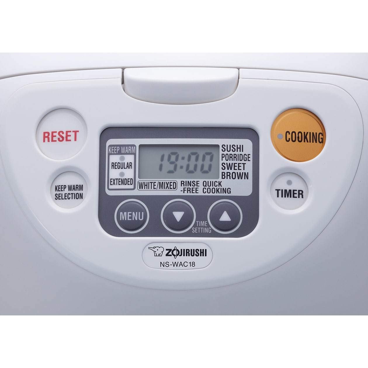 Zojirushi Micom 10-cup rice cooker control panel for easy programmable settings