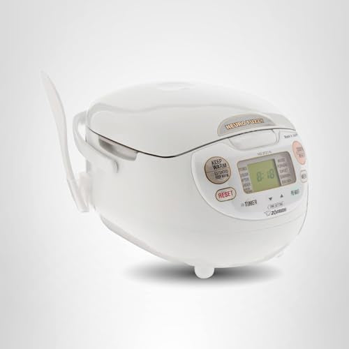In-use view of Zojirushi NS-ZCC10 producing fluffy rice.