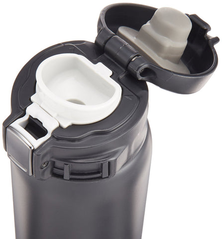Close-up of flip lid on Zojirushi SM-SA36BA showing secure, spill-resistant design.