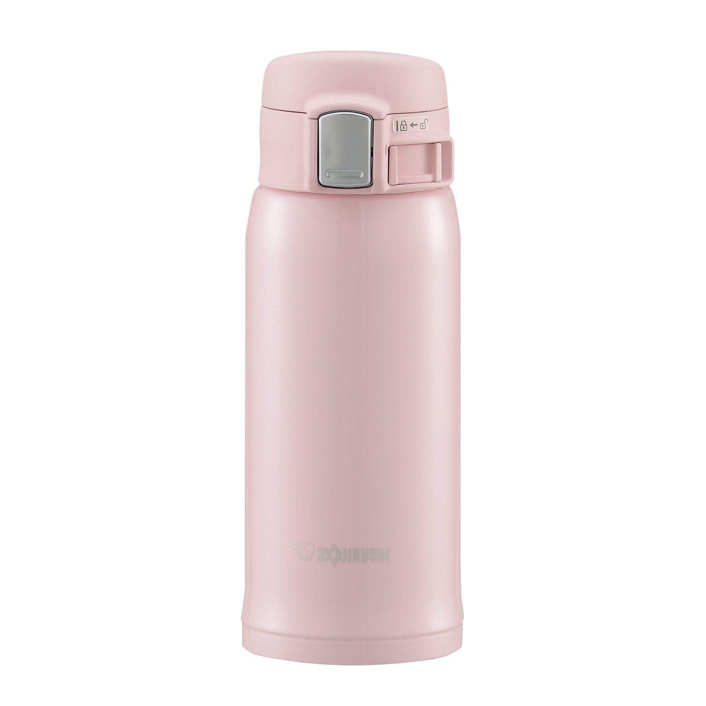 Zojirushi SM-SA36PB Pearl Pink mug, side view, ideal for compact daily hydration