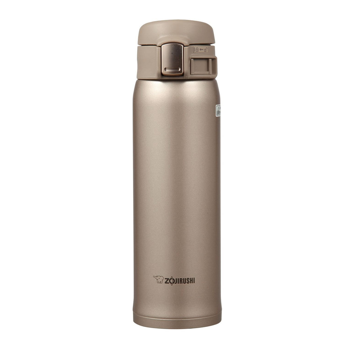 Zojirushi SM-SA48-NM mug front view in cinnamon gold for on-the-go use