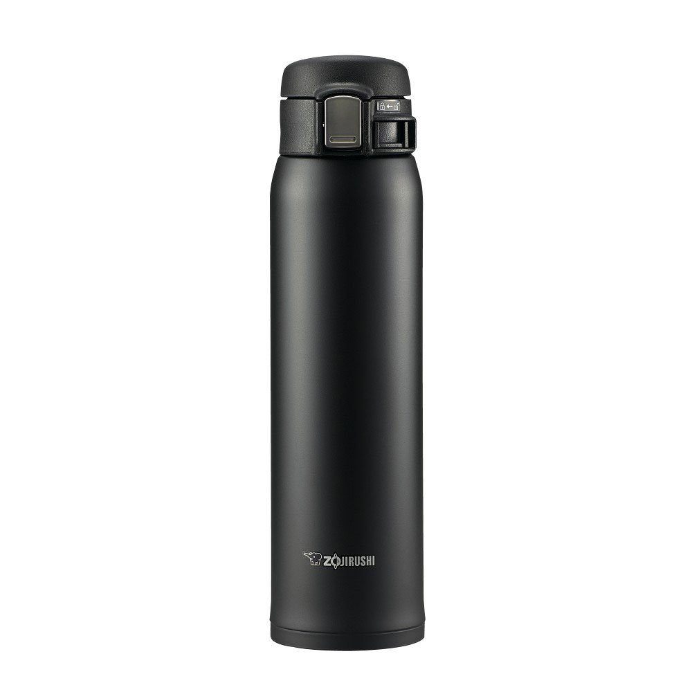Zojirushi SM-SA60BA mug with a stainless steel exterior offers durable, spill-resistant portability.