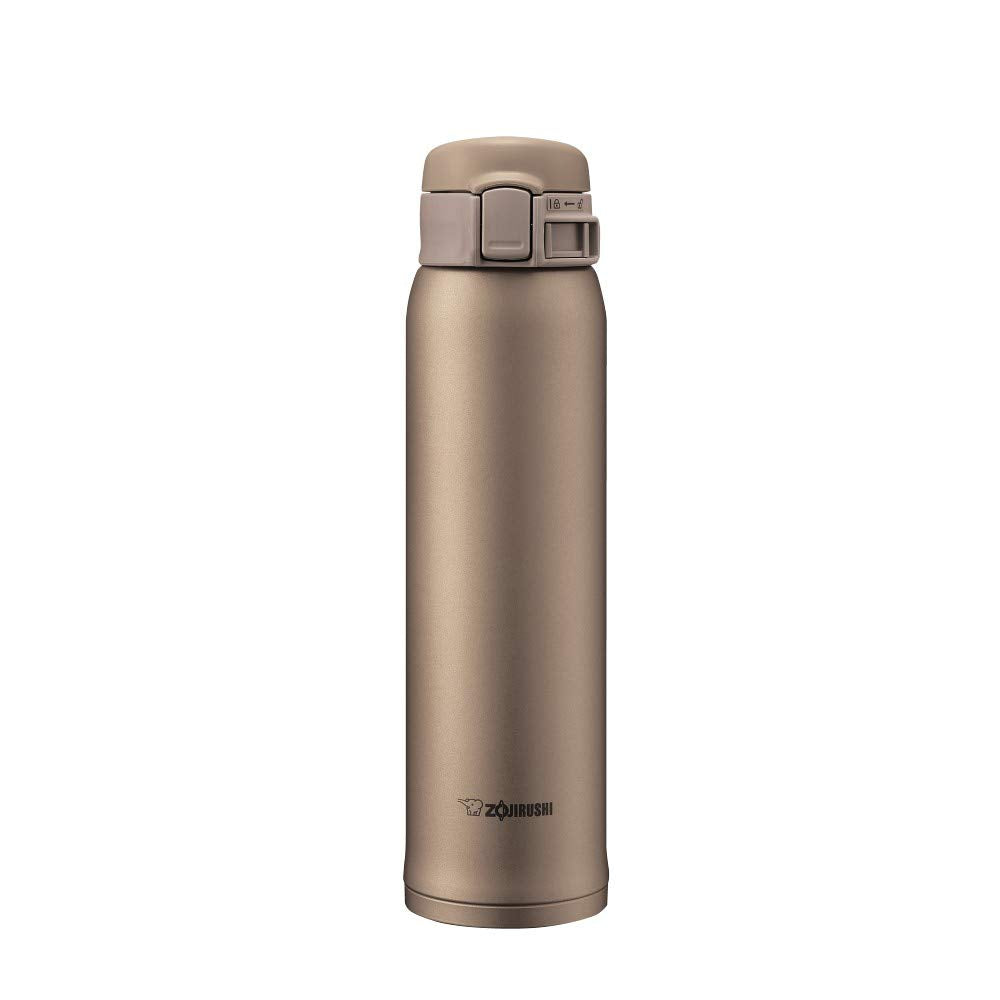 Zojirushi stainless mug beige gold exterior for daily hydration.