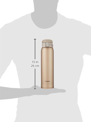 Zojirushi stainless mug beige gold nonstick interior eases cleaning.