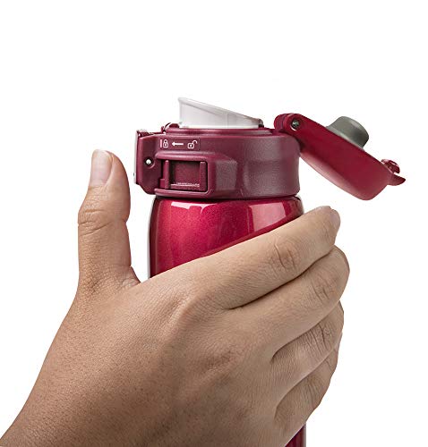 Zojirushi Garnet Red mug ultra-lightweight, compact body for everyday use.