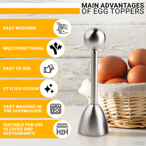 ZOKLU ergonomic egg cracker mechanism with comfortable grip.