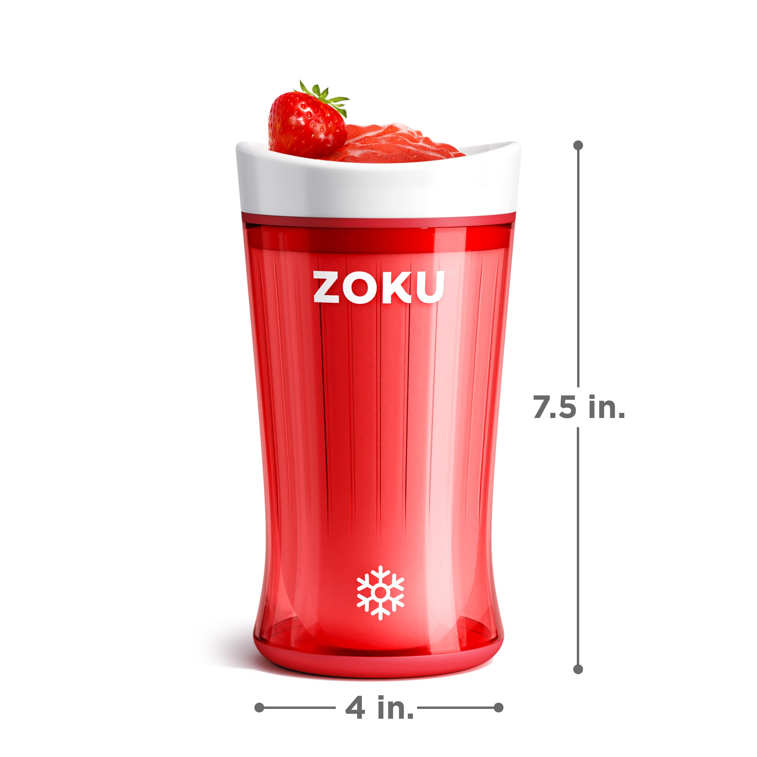 ZOKU slush spoon included for scraping sides and smooth texture.