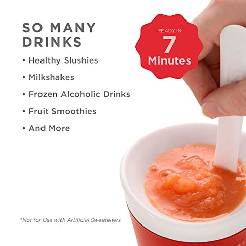 ZOKU Original inner core freezing on display helps keep drinks slushy longer.