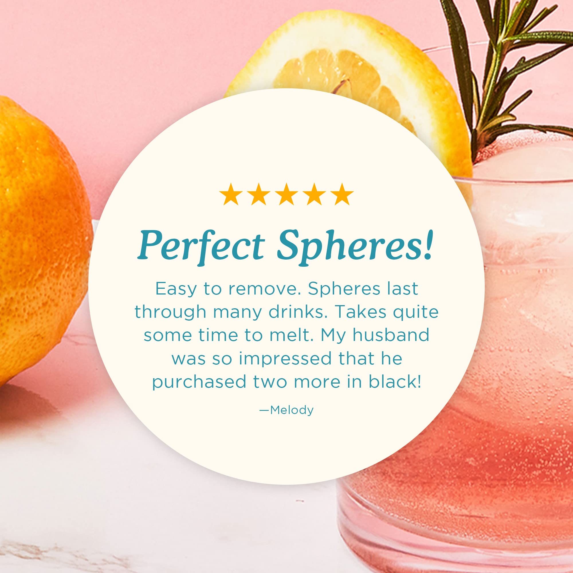 ZOKU 2.5-inch sphere keeps beverages chilled with minimal dilution