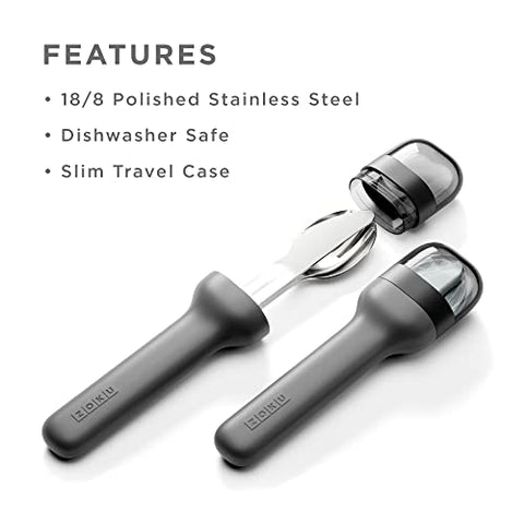 ZOKU stainless steel fork, knife, and spoon ready for camping and daily lunches