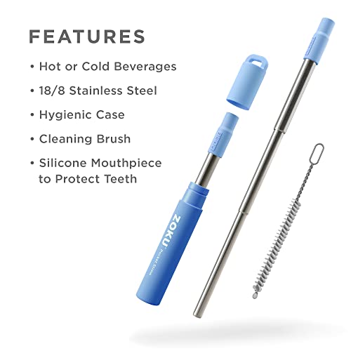 ZOKU straw extended to nine inches for tall glass compatibility
