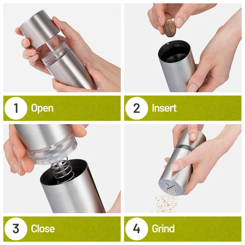 ZOLMER Nutmeg Grinder easy-fill and cleanup process.
