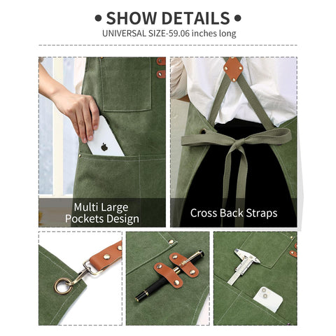 ZOMAO full-coverage apron measures 26 x 30 inches for total protection.