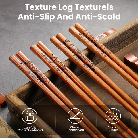 ZOMCHAIN dishwasher-safe chopsticks, convenient cleaning after meals.