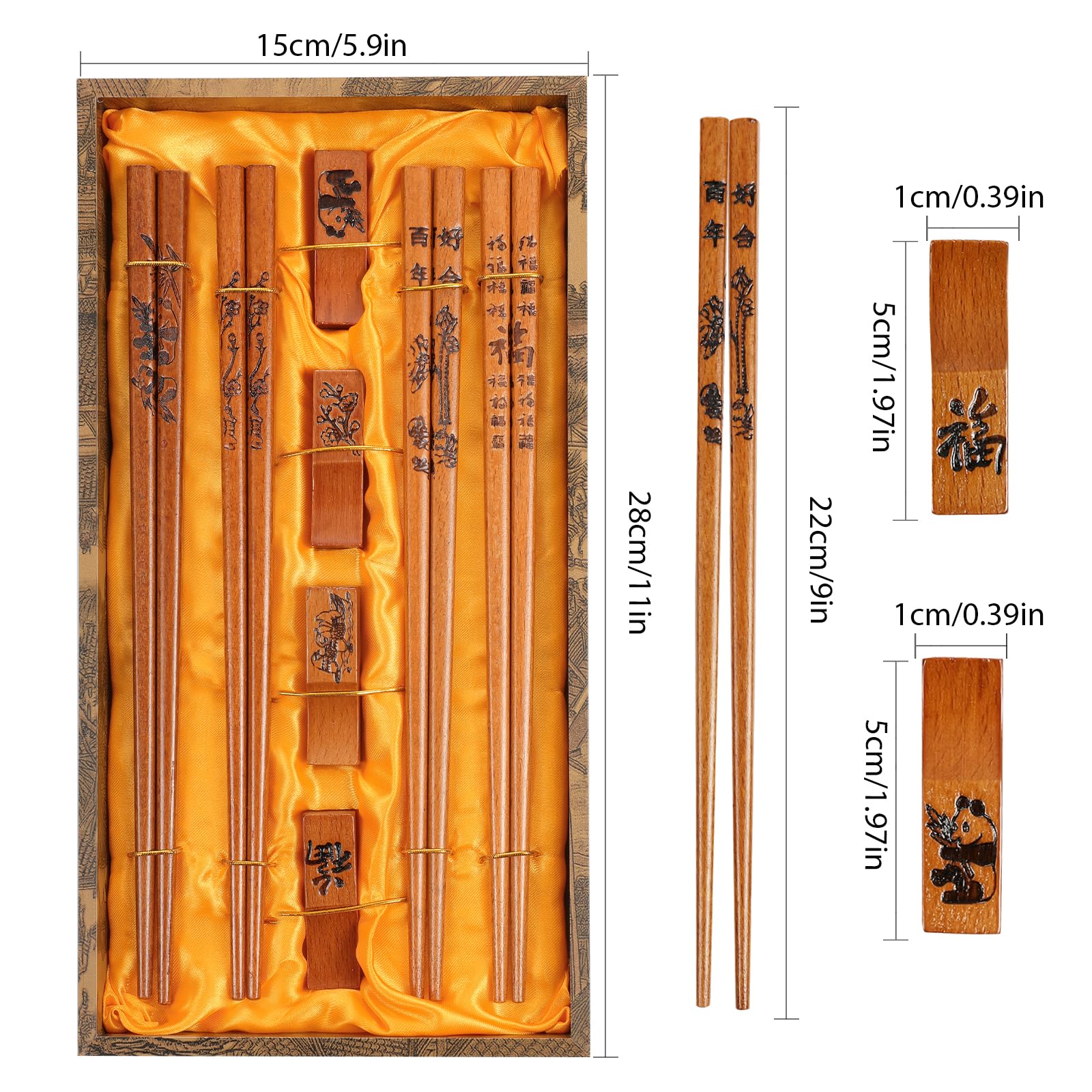 ZOMCHAIN chopsticks engraved with Chinese patterns, stylish dining accessory.
