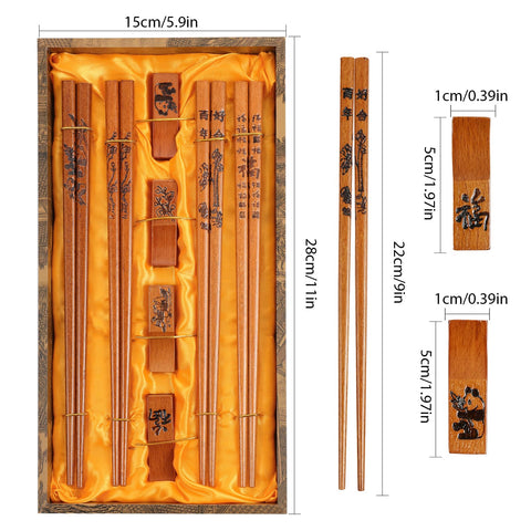 ZOMCHAIN chopsticks engraved with Chinese patterns, stylish dining accessory.