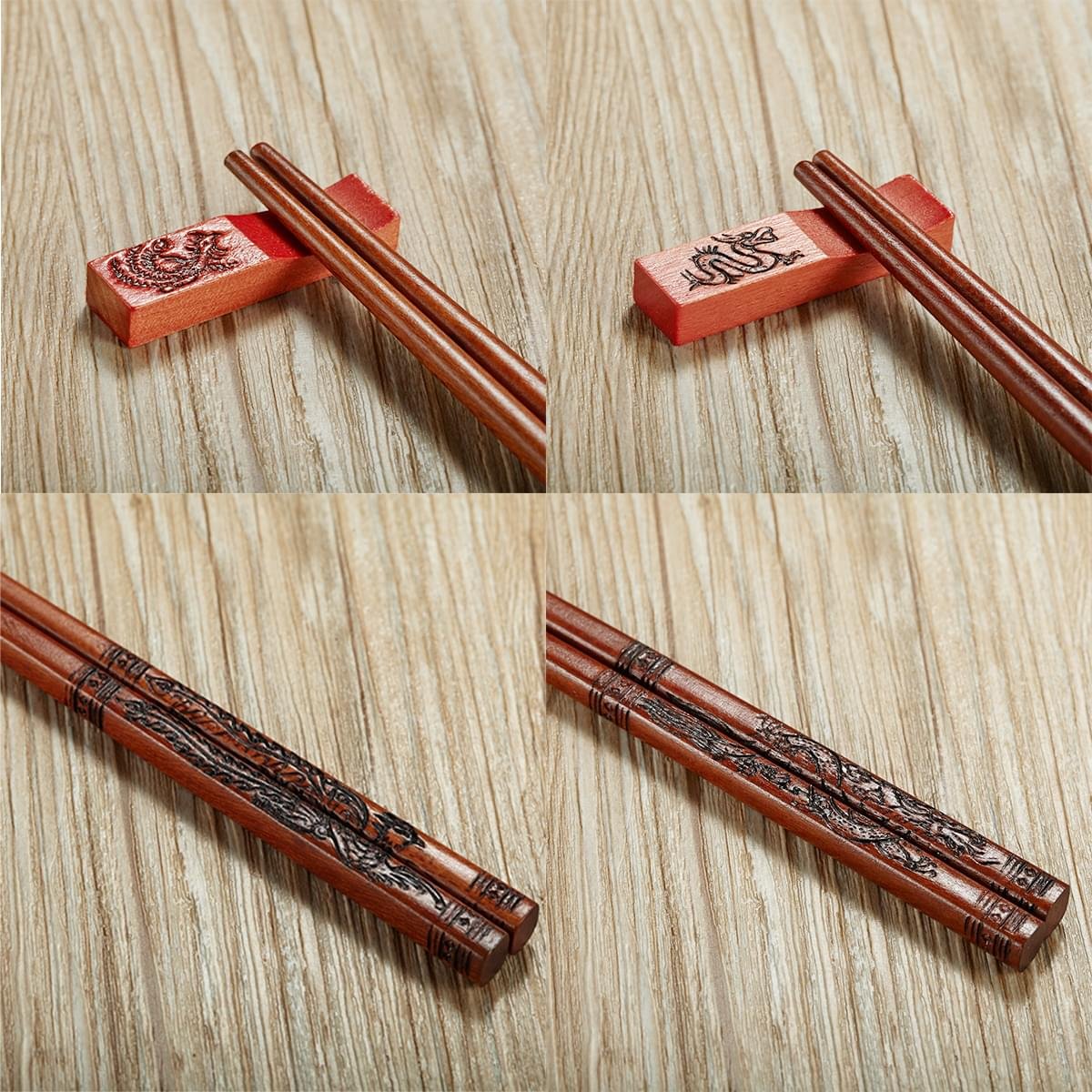 ZOMCHAIN chopsticks set featuring dragon phoenix motif for refined meals
