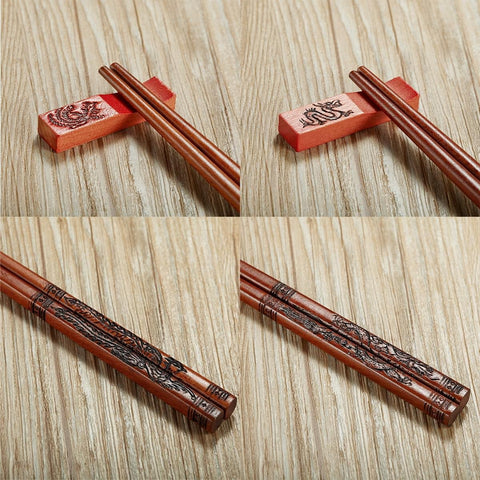 ZOMCHAIN chopsticks set featuring dragon phoenix motif for refined meals