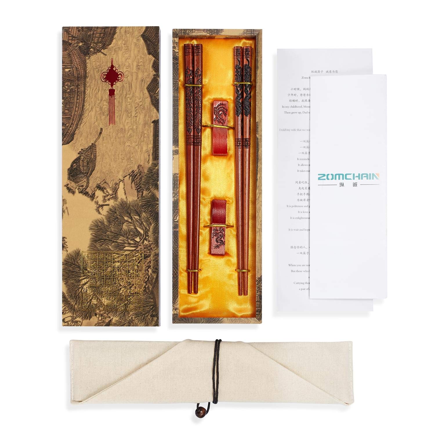 ZOMCHAIN traditional etiquette card adds cultural touch and thoughtful gift idea.