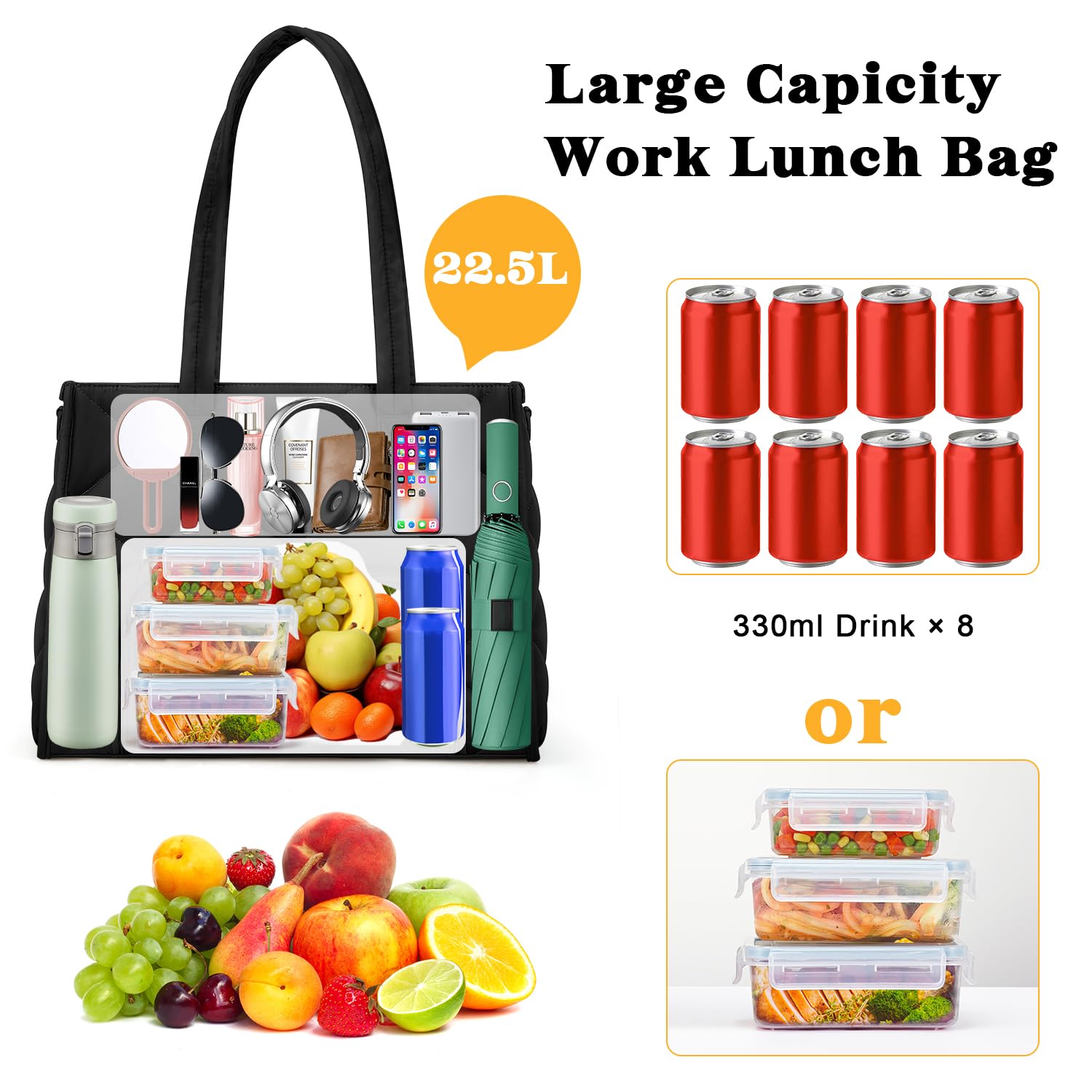 ZOMFELT lunch tote large capacity organizes laptop and essentials neatly.