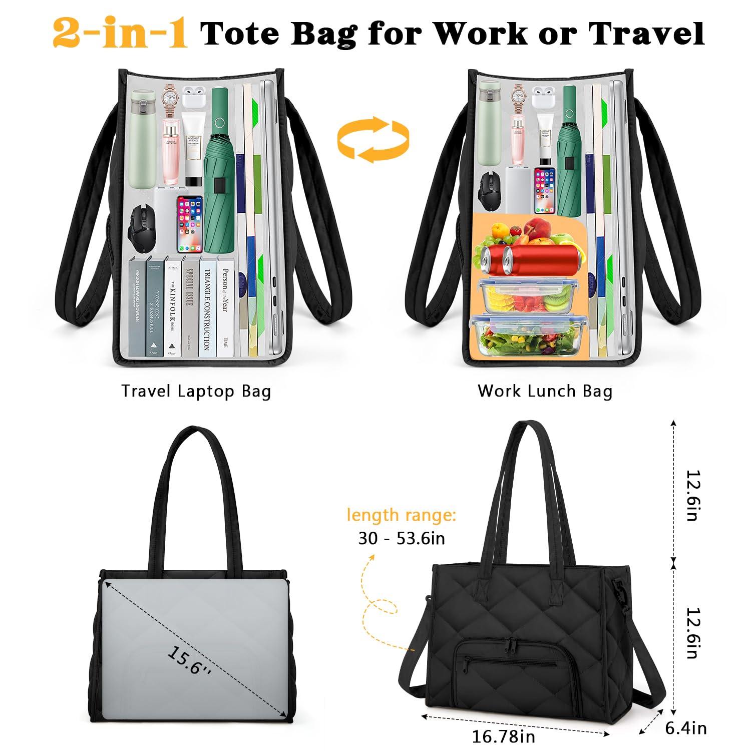 ZOMFELT lunch tote multi-pocket organization keeps items accessible.