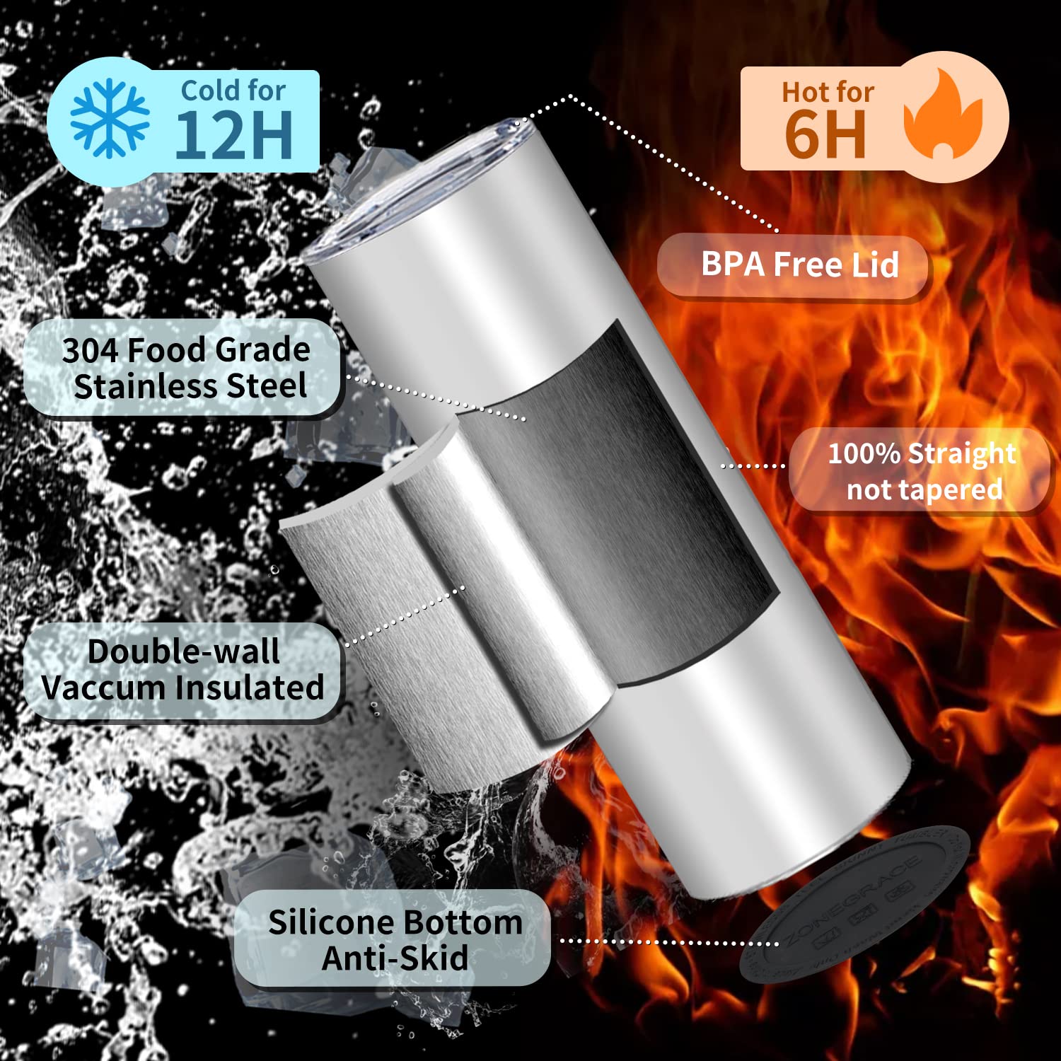 ZoneGrace 304 stainless steel construction for durability