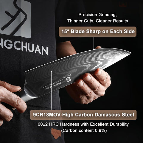 Zongchuan Damascus 6-inch boning knife trims and debones with control