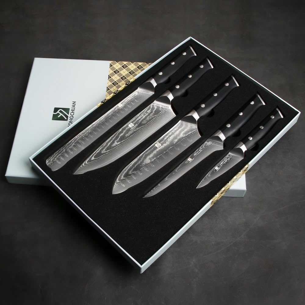 Zongchuan Damascus knife set is convenient for quick cleanup