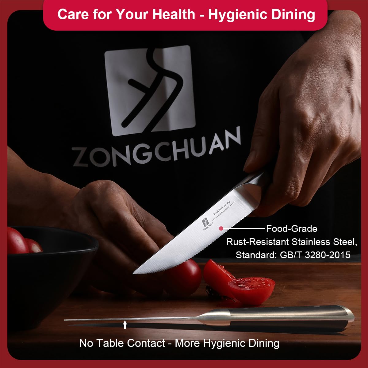 Zongchuan dishwasher safe steak knives simplify cleanup after meals