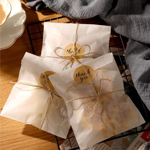 Zonon cookie and candy display in see-through bags for bakery presentation.
