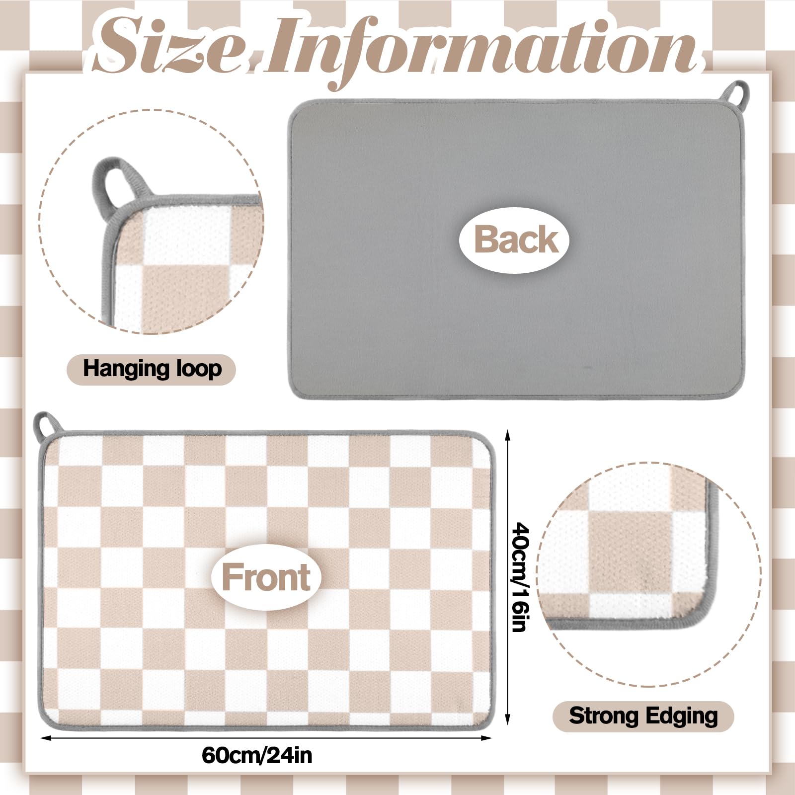 Zonon mat with thick foam protects dishes and countertops.