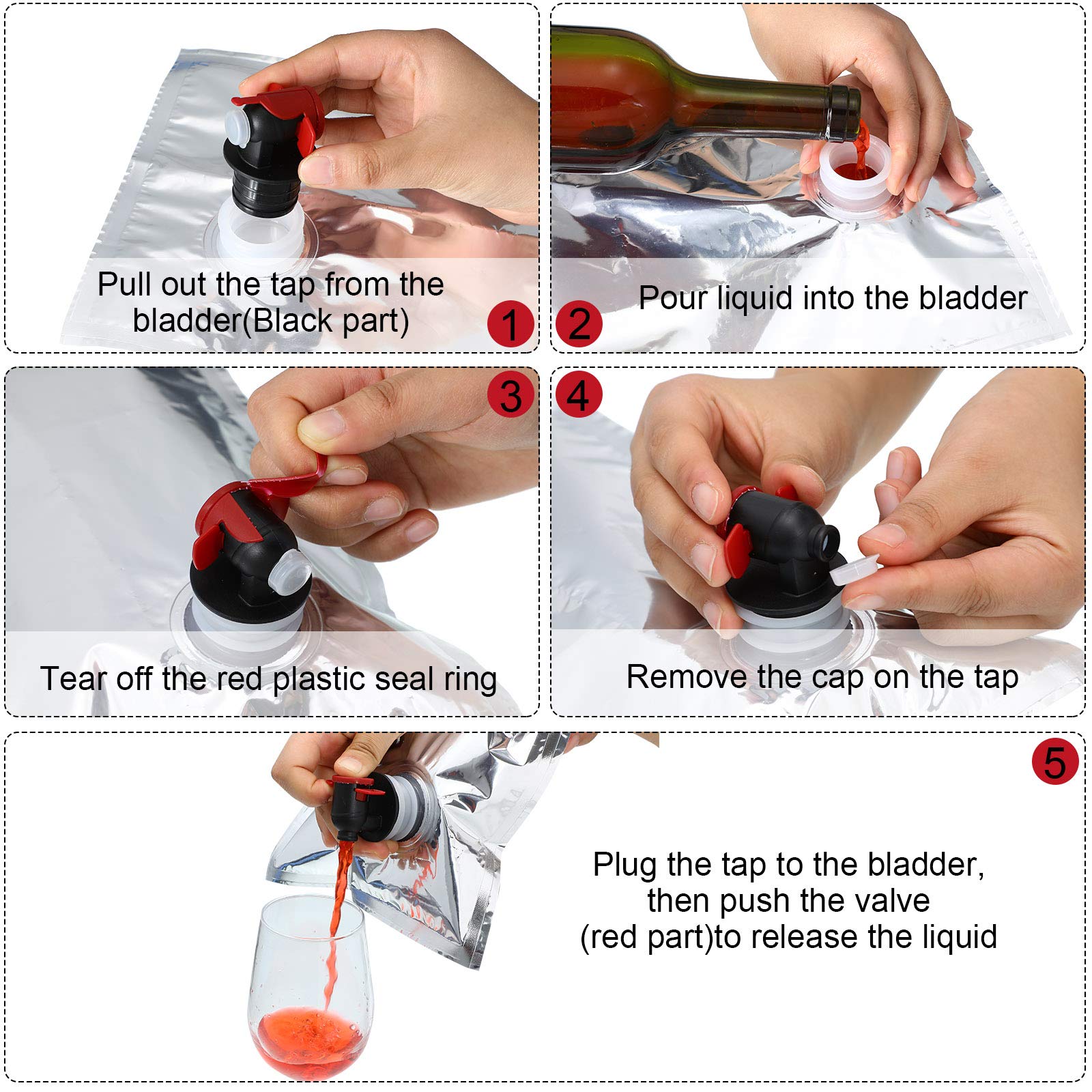 Zonon multi-flavor wine pouches for parties and picnics
