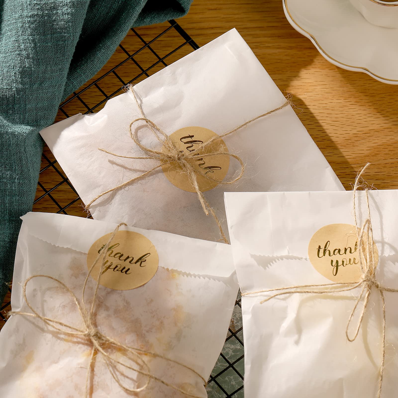 Zonon thank you label stickers roll for easy, elegant gift wrapping.